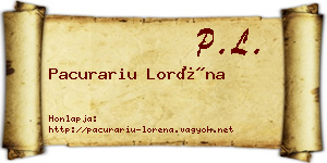 Pacurariu Loréna névjegykártya